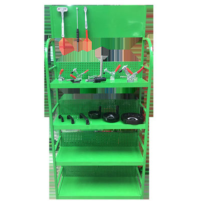 قفسه بندی سفارشی سوپرمارکت لوازم جانبی خودرو قفسه نمایش سبز زرد سفید