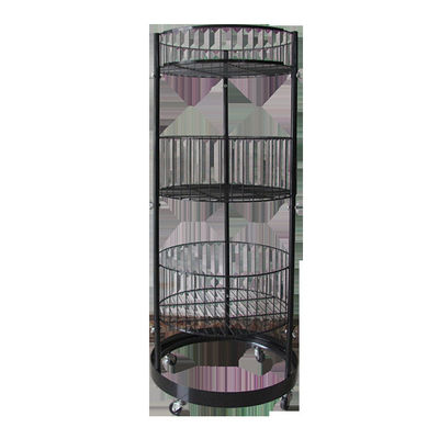 سیلندر مشکی فلزی 497mm Dia Grocery Display Rack 1080mm Hight