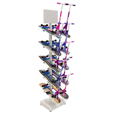 H1800mm L450mm تجهیزات ورزشی قفسه ذخیره سازی ، اسکیت بورد Storage Rack آرم چاپ شده