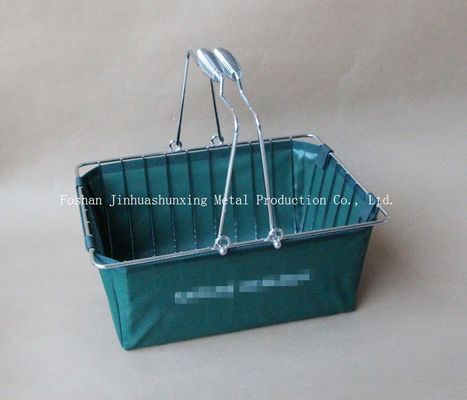 سبد رنگ سبز W215mm L285mm برای حمام ، Kicthen با دسته ، پایه ، کیف پارچه ای