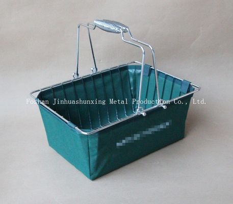 سبد رنگ سبز W215mm L285mm برای حمام ، Kicthen با دسته ، پایه ، کیف پارچه ای