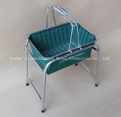 سبد رنگ سبز W215mm L285mm برای حمام ، Kicthen با دسته ، پایه ، کیف پارچه ای