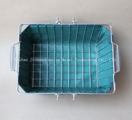 سبد رنگ سبز W215mm L285mm برای حمام ، Kicthen با دسته ، پایه ، کیف پارچه ای