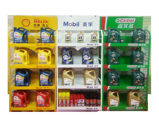 قفسه بندی سفارشی سوپرمارکت لوازم جانبی خودرو قفسه نمایش سبز زرد سفید