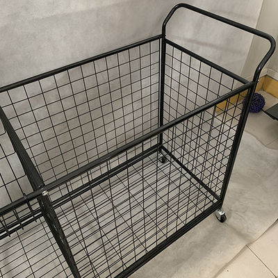 قفسه های صفحه نمایش سوپر مارکت فلزی متحرک رنگ سیاه