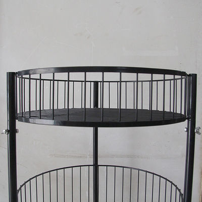 سیلندر مشکی فلزی 497mm Dia Grocery Display Rack 1080mm Hight