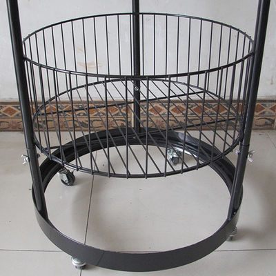 سیلندر مشکی فلزی 497mm Dia Grocery Display Rack 1080mm Hight