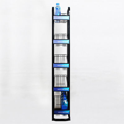 قفسه بطری آب معدنی 5 طبقه با آرم فلزی 240W*500L*1450mmH