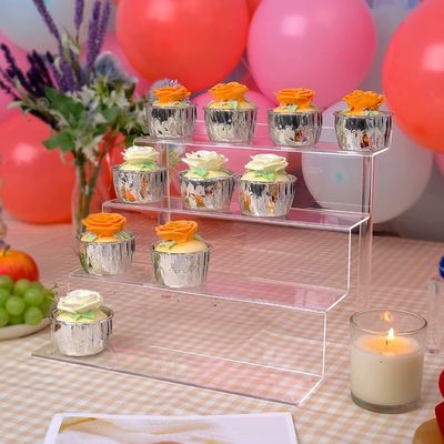 پایه کیک اکریلیک 4 مرحله ای 12x1.8x9in برای سوپر مارکت